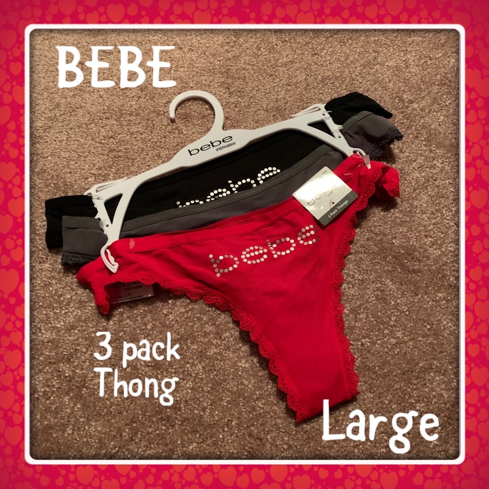 New! 🌹Bebe🌹3 pack thongs Large